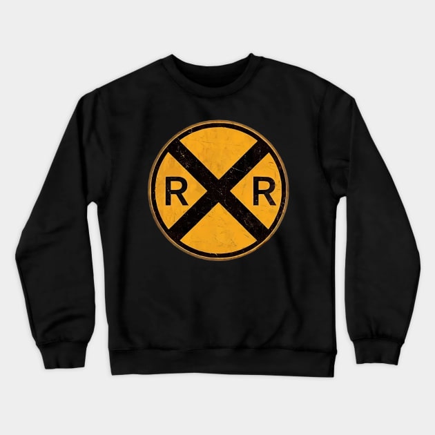 Railroad Xing Sign Crewneck Sweatshirt by Lamink